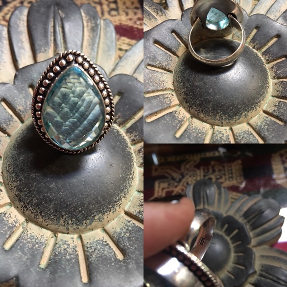 handmade Jewelry - Blue topaz SS ring